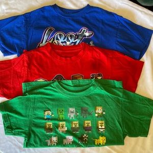Lot of 3 Minecraft tshirts